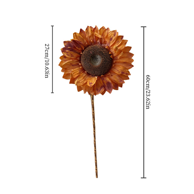 10.63″ Sunflower Faux Flower Indoor Outdoor Decor Size Chart 091039
