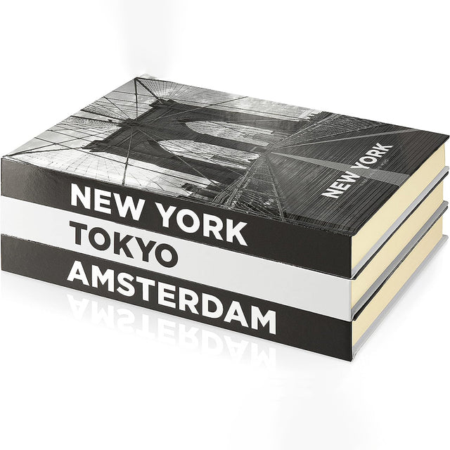 3 pcs grey decor book on the table