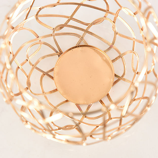 3 piece gold hollow out iron candle holder set details