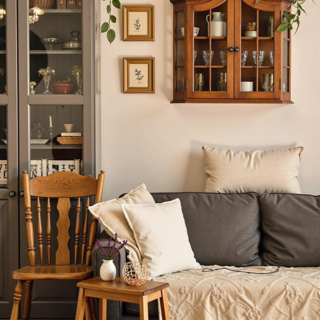 3 piece gold hollow out iron candle holder set in the living room