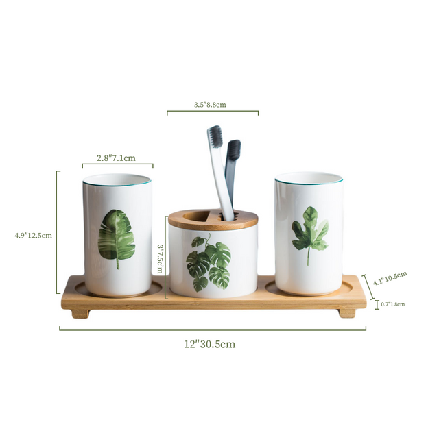 4-piece ceramic bathroom set size chart