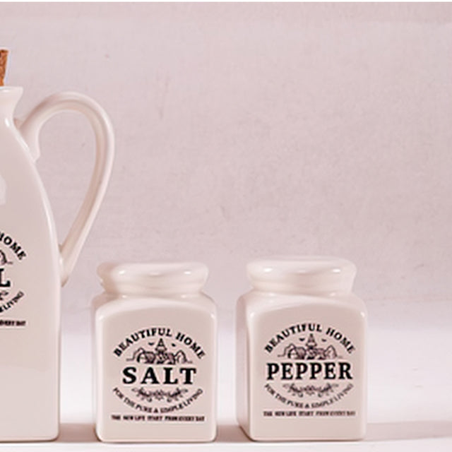 4 piece ceramic seasoning bottle set details