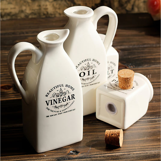 4 piece ceramic seasoning bottle set details
