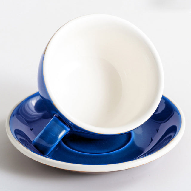 80 ml Retro Luxury Indigo Blue Ceramic Coffee Cup Detail
