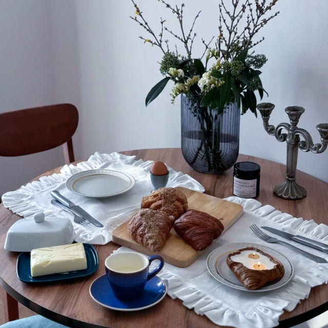 80 ml Retro Luxury Indigo Blue Ceramic Coffee Cup in the Dining Room