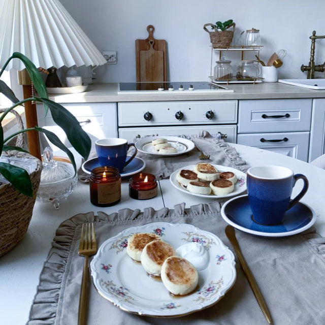 80 ml Retro Luxury Indigo Blue Ceramic Coffee Cup in the Dining Room