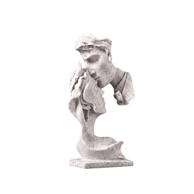 Abstract Kissing Couple Resin Sculpture