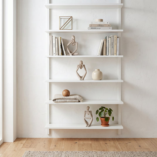 Abstract Thinker Set On White Shelves