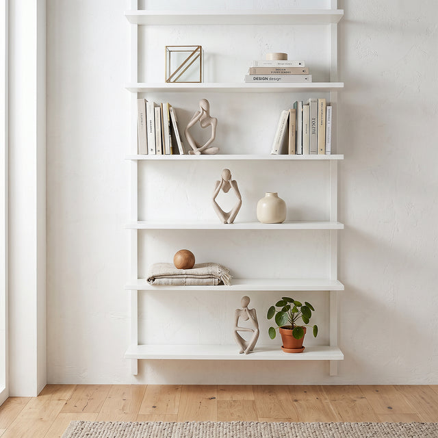 Abstract Thinker Set On White Shelves