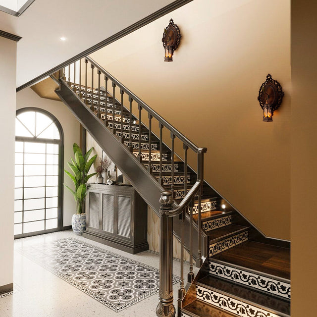 Antique Style Wooden Wall Art Classic French Wood Carving Decor Mounted On The Warm Brown Wall 090807