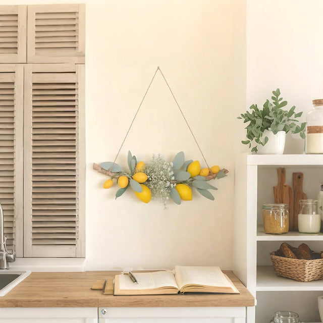 Artificial Hanging Lemon Branch on wall