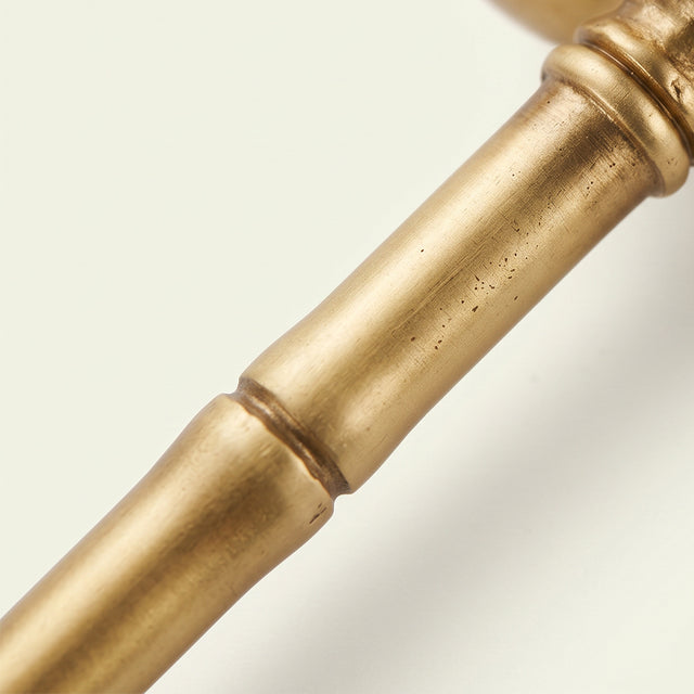 Bamboo texture gold towel pole detail shot