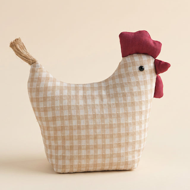 Beige check fabric chicken