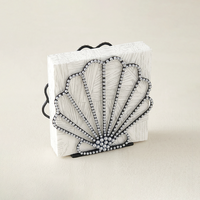 Black Pearl Scallop Metal Napkin Holder