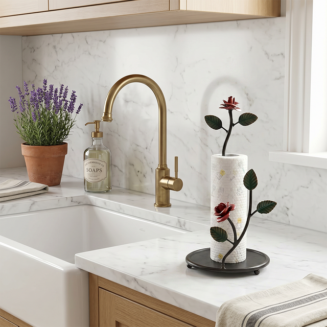 Black Red Rose Holder By Kitchen Sink