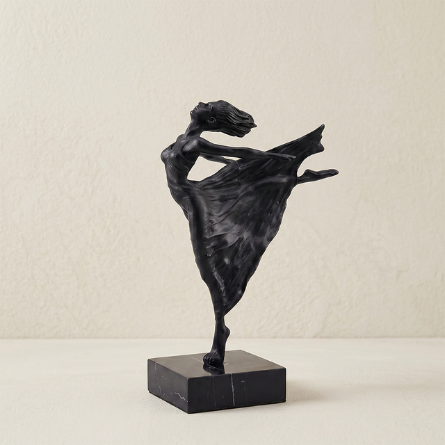 Black ballerina marble base sculpture