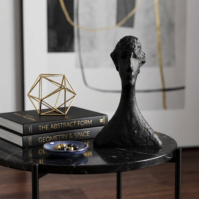 Abstract Resin Head Bust Sculpture — Modern Art Figurine for Mantel, Shelf & Home Décor