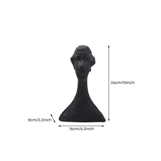 Abstract Resin Head Bust Sculpture — Modern Art Figurine for Mantel, Shelf & Home Décor