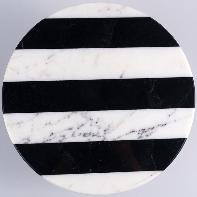 Black white marble top view