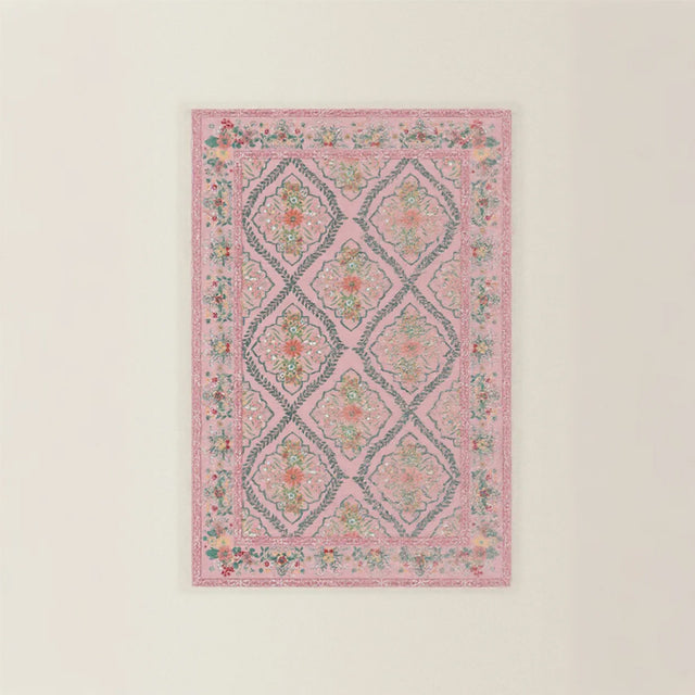 Bohemian Style Washable Rug Plush Faux Wool Carpet 1 090527