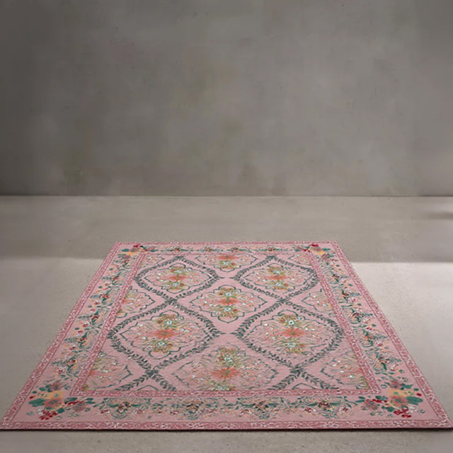 Bohemian Style Washable Rug Plush Faux Wool Carpet 2 090527