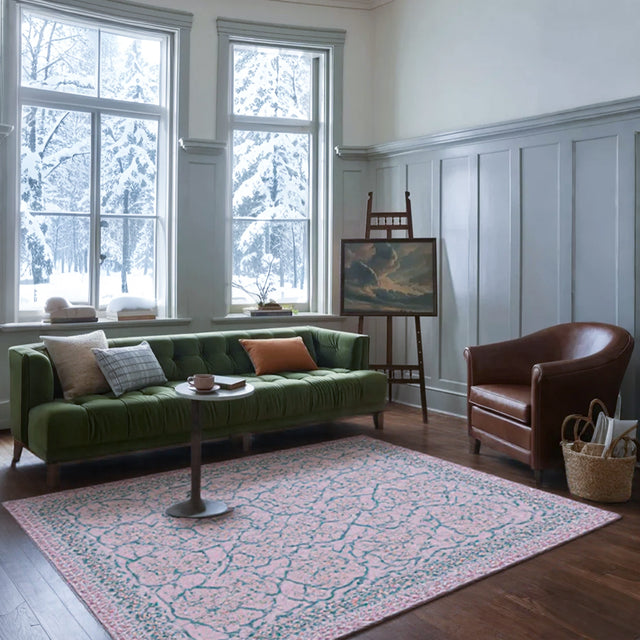 Bohemian Style Washable Rug Plush Faux Wool Carpet Besides The Green Sofa 090527