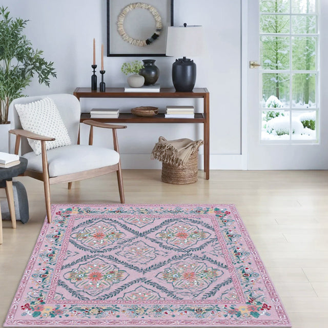 Bohemian Style Washable Rug Plush Faux Wool Carpet Besides The White Chair 090527