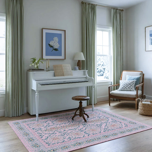 Bohemian Style Washable Rug Plush Faux Wool Carpet Besides The White Piano 090527