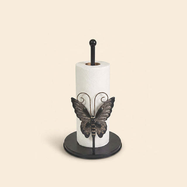 Bronze Black Butterfly Metal Paper Towel Holder