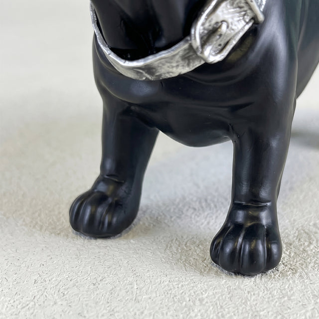 Matte Black French Bulldog Statue, Resin Dog Sculpture & Animal Figurine — Housewarming Gift for Dog Lovers, Shelf, Mantel & Desk Decor