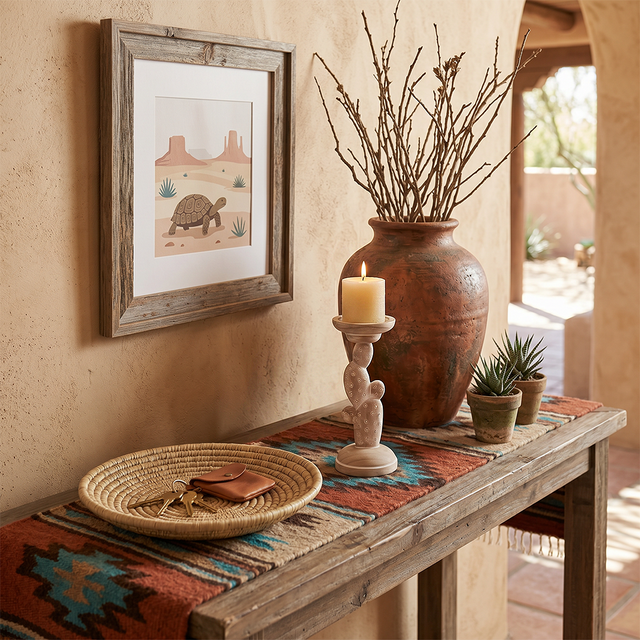 Handcrafted Wood Cactus Candle Holder - Whitewashed Rustic Boho Candlestick for Table, Shelf & Mantel