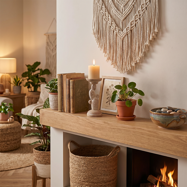 Handcrafted Wood Cactus Candle Holder - Whitewashed Rustic Boho Candlestick for Table, Shelf & Mantel