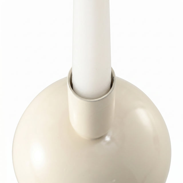 Modern Glossy Metal Ball Taper Candle Holder Set of 2, Powder Coated Sphere Pedestal Candlestick Holders for Dining Table Centerpiece