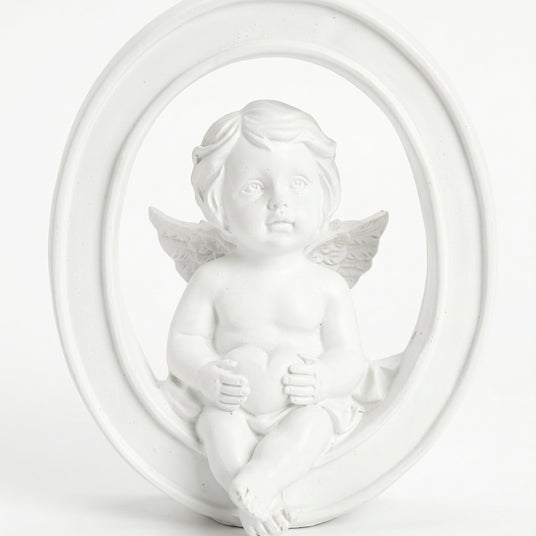 Cherub Holding Heart In Letter O