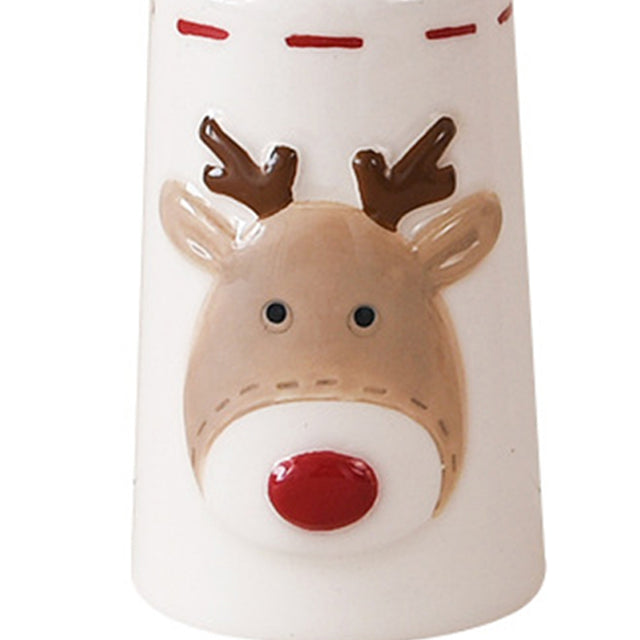 Christmas Ceramic Salt and Pepper Shakers Set Embossed Spice Jars Details 1 081105