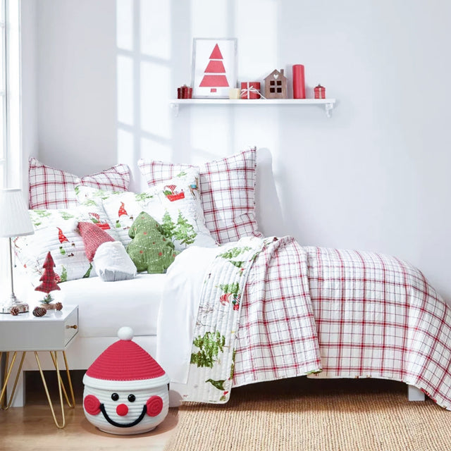 Christmas Snowman Woven Storage Baskets Cotton Rope Desktop Organizer Besides The Bed 090430