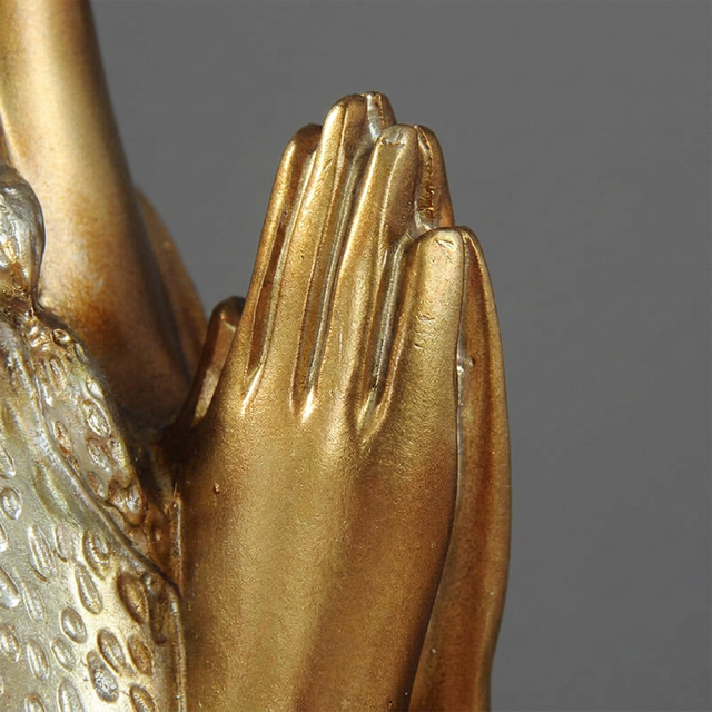 Closeup clasped hands sculpture