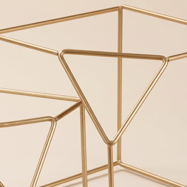 Closeup geometric metal frame