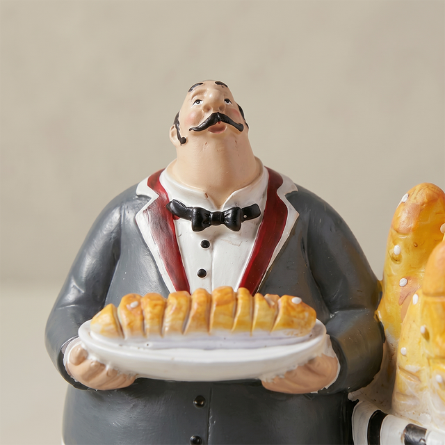 Closeup mustache chef statue