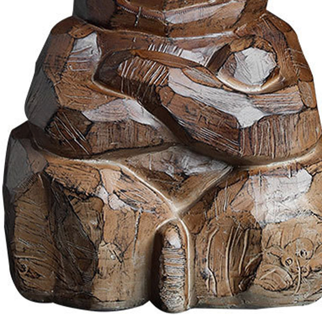 Collector Edition Hokkaido Craftsmanship Entryway Decorative Ornament - Guardian Bear Wood Carving Detail