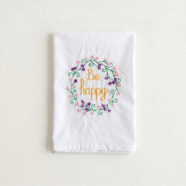 Colorful wreath be happy napkin