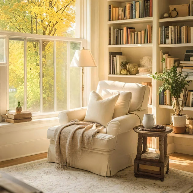 Comfortable Premium Textured Knit Blanket Khaki in the Living Room