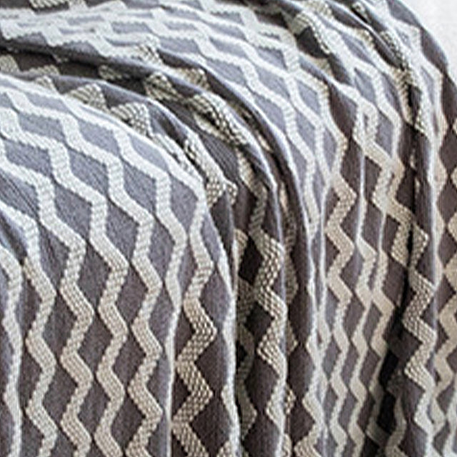 Comfortable Premium Textured Knit Blanket Navy Blue Detail