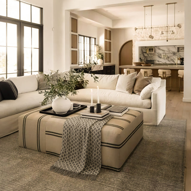 Comfortable Premium Textured Knit Blanket Navy Blue on the Sofa