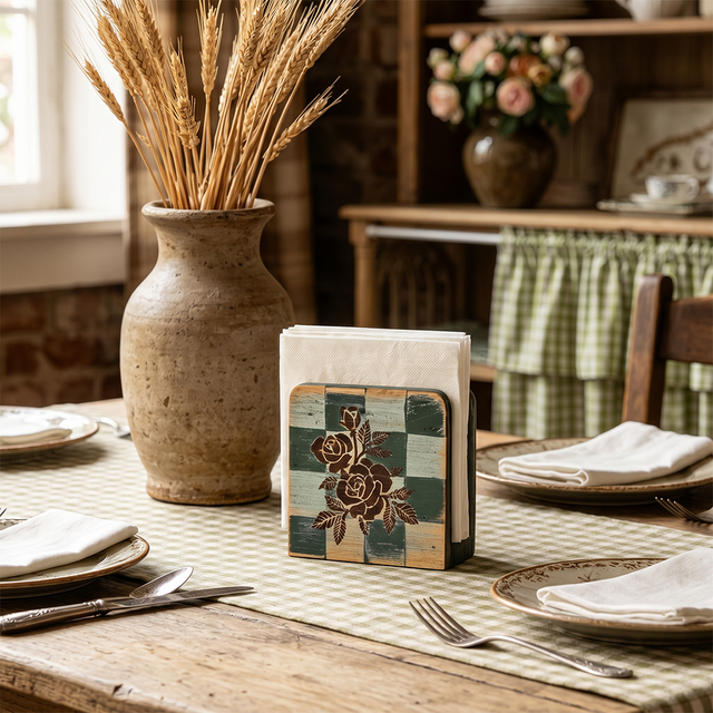 Country kitchen table napkin organizer
