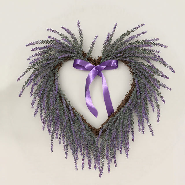 Decorative Heart Lavender Wreath Wall Door Hanger