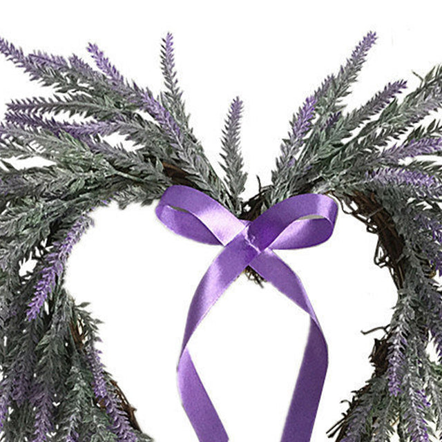 Decorative Heart Lavender Wreath Wall Door Hanger Detail