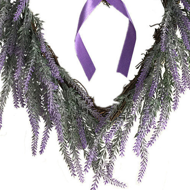 Decorative Heart Lavender Wreath Wall Door Hanger Detail