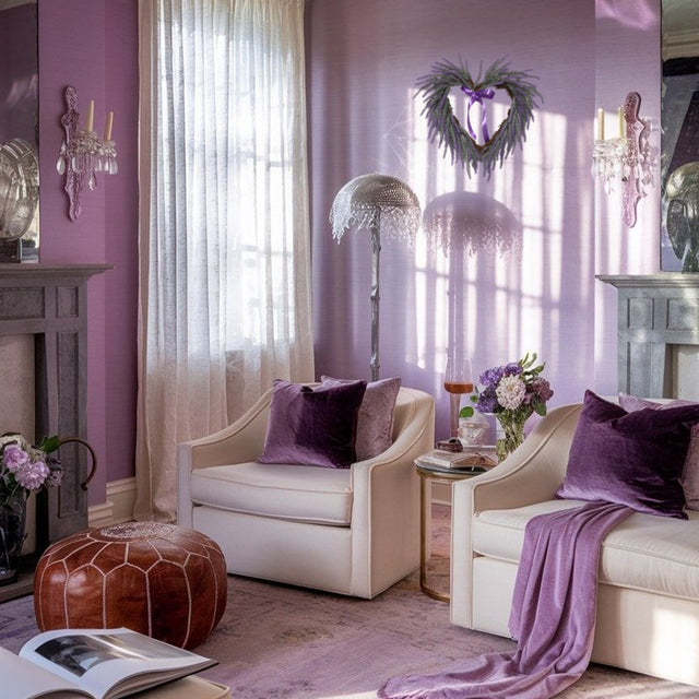 Decorative Heart Lavender Wreath Wall Door Hanger on the Wall