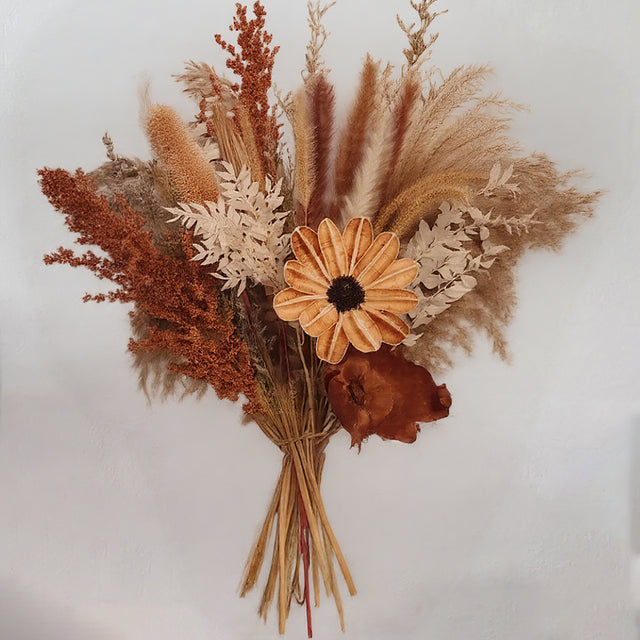 Decorative Natural Dried Flower Bouquet with Pampas Grass 091043